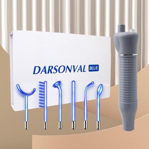 High Frequency Device Electrotherapy Wand with 6 Neon and Argon Sticks Acne Treatment Facial Acne Repair - EU Plug