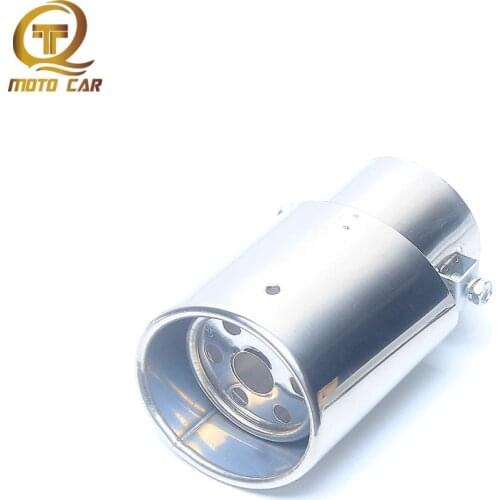 Car Exhaust Muffler Modified Auto Straight Exhaust Pipe Round Tip Stainless Steel Universal Trim Rear Muffler Tail Throat