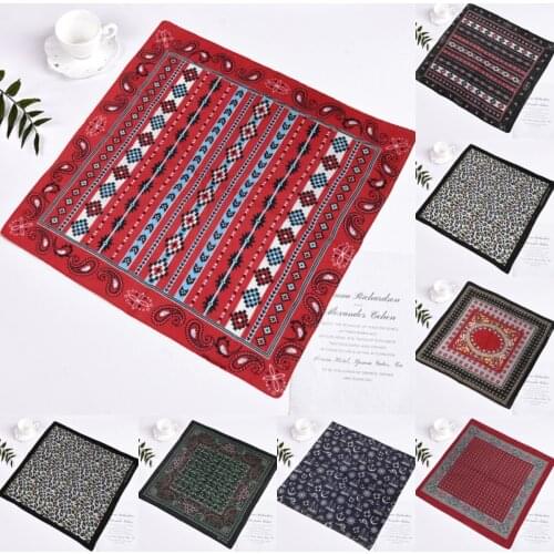 2021 New Fashion Hip Hop 100% Cotton Bandana Square Scarf Paisley Black Red Paisley Headband Printed For Women/Men/Boys/Girls
