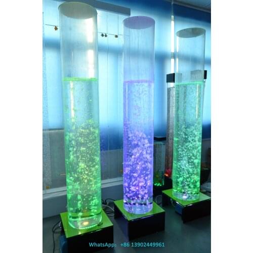 Large long LED water bubble wall the shape of a cylinder experienced design LED water bubble wall