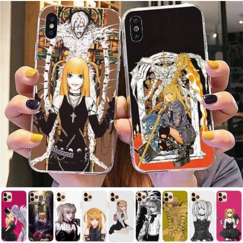 TOPLBPCS rem and misa death note anime Phone Case for iPhone 11 12 pro XS MAX 8 7 6 6S Plus X 5S SE 2020 XR case