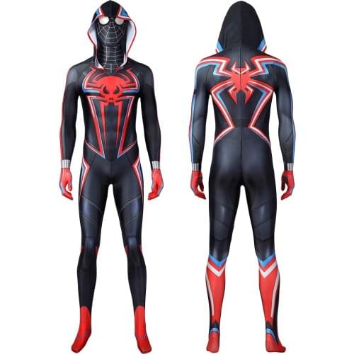 Game Spider PS5 Cosplay Costume Miles Morales Role-playing Bodysuit Fancy Halloween Carnival Jumpsuit
