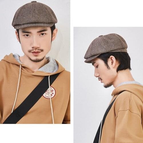 Fashion Leisure Berets Cap Autumn Winter Ladies Cotton Mens Monochrome Outdoor Shade Painter Hat/ Big Head Peaked Cap