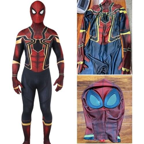Dark Iron Man Spy Costume Cosplay 3D Print Lycra Spandex Homecoming Costume Halloween Jumpsuits Bodysuit for Adult/kids