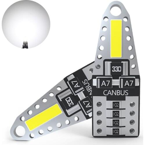 JIACHI 10PCS T10 W5W LED 194 Light Bulbs CANBUS No Error 7020 SMD For Cars Interior Dome Reading Trunk Lamp Hot Sale White DC12V