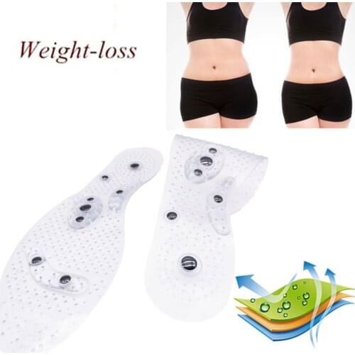 Magnetic Therapy Massage Insoles Unisex Foot Acupressure Shoe Pads Therapy Slimming Insoles for Weight Loss Transparent