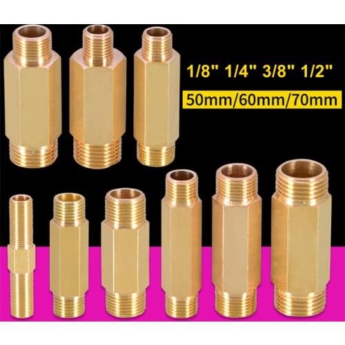 Copper External Direct Extension Pipe External Tooth threaded 1/8 1/4 3/8 1/2 Male to Male Thread Adapter Water Oil Gas Connecto