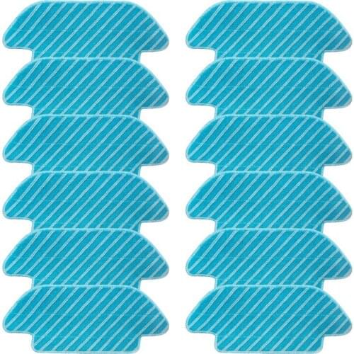 12Pcs Replacement Washable Mop Cloth Rag for Cecotec Conga 4090 5090 Robot Vacuum Cleaner Cleaning Pad Accessories