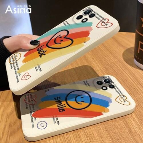 ASINA Cartoon Case For Xiaomi Mi11 10 9 Poco F3 F2 Pro X2 M3 Straight Edge Liquid Silicone Cases For Redmi Note 10 9 8 7 Cover
