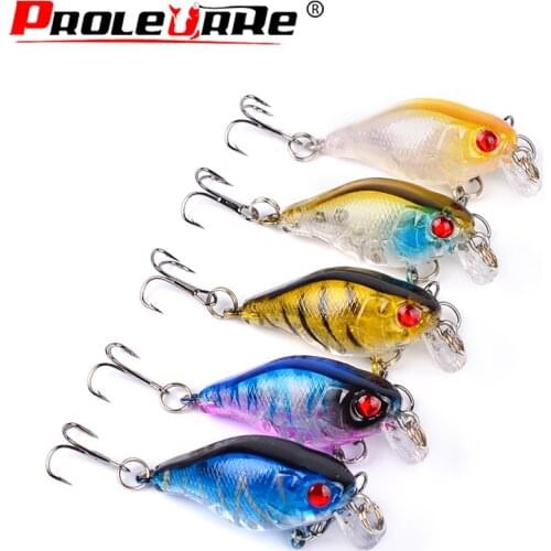 5pcs/lot Mixed Colors Minnow Fishing Lure Set Top Water Wobbler Artificial Hard Bait Crankbait with Treble Hooks Tackle Swimbait