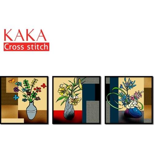 Cross stitch kits,Embroidery needlework sets with printed pattern,11CT-canvas for Home Decor Painting,Flowers Full NCKF141