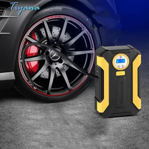 Portable Car Inflator Pump 12V Digital Display Tire Smart Inflator 120W High Power LED Lighting Emergency Warning Light Toolbox