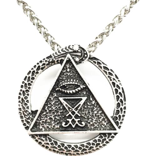 Nostalgia Sigil of Lucifer Geometric Necklace All Seeing Eye Pendant Pagan Wicca Amulet Church of Satan Jewerly Woman