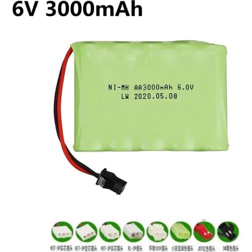 Upgrade 6V 3000mAh NI-MH Battery for RC Toy Electric toy security facilities electric toy battery 6v battery pack SM Tamiya PlUG
