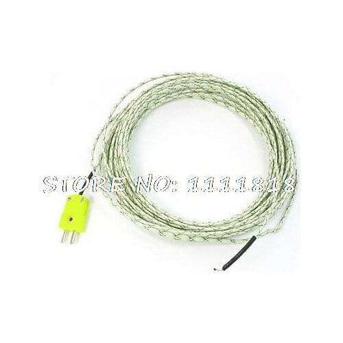 K Type 2 Flat Pins -50 to 250C Temperature Sensor Thermocouple 10M