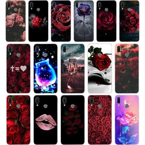 280FG Red Rose Flowers gift Soft Silicone Tpu Cover phone Case for huawei Honor 8 Lite 8X 8s 9x