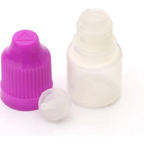 5pcs Empty 3ml PE Soft Plastic Dropper Bottle With Childproof Cap E Liquid Needle Vial