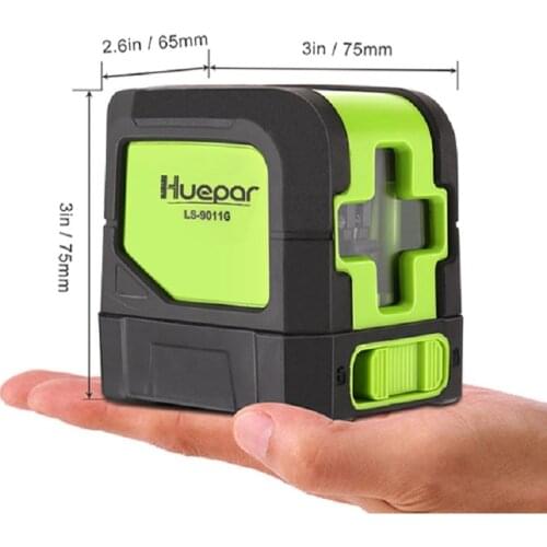 Huepar 2 Lines Self Levelling ( 4 degrees) Green Red Beam Laser Horizontal & Vertical Cross-Line with Magnetic Base Laser Level