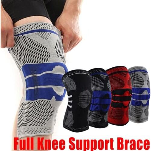 Sports Knee Support Silicone Spring Knee Brace Protector Fitness Basketball Running Men Pressurized Safety Kneepads Foot Care