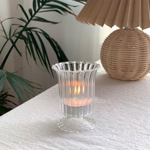 1pcs Glass Votive Candle Holders Small Tea Light Votive Cups for Wedding Proposal Spa Aromatherapy Meditation Table Centerpieces