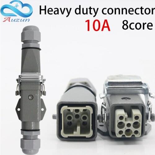 Heavy-duty connector 8(7 + 1) 10A 500V HA-005-8 is Horizontal cold pressure docking heat flow