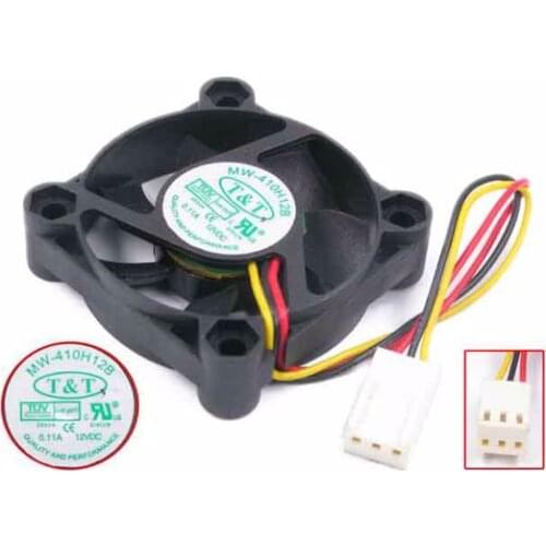 T&T MW-410H12B DC 12V 0.11A 40x40x10mm 3-Wire Server Cooling Fan
