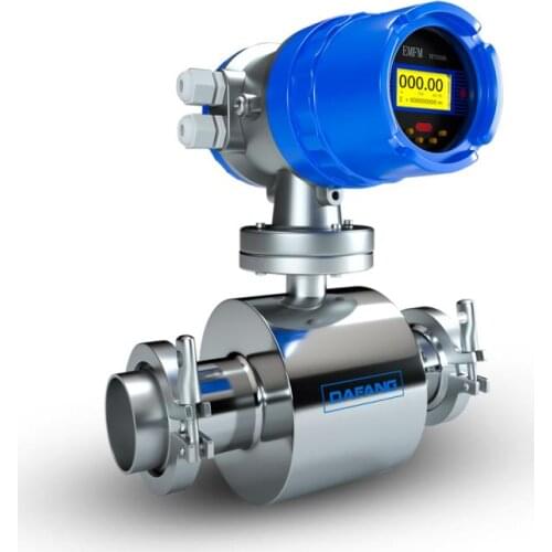 Tri clamp on sanitary type flujometro dn40 milk electromagnetic converter flow meter kaifeng flowmeter with rs485