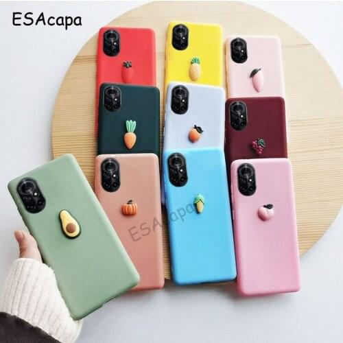 For Huawei Nova 8 Pro Case 3D DIY Cute Fruit Shockproof Silicone Phone Case For Huawei Nova 8 Candy Color Matte Soft Back Cover