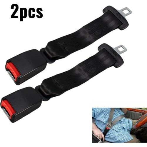 2PCS Black Car Seat belt Extenders Safety Extender Belt Clip Extension BUCKLE Universal