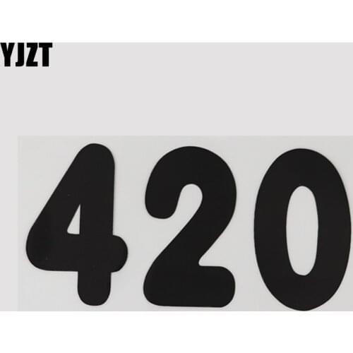 YJZT 15.4CM*7.7CM Creative Motorcycle Personality 420 Number Decal Vinyl Car Stickers 13D-0421