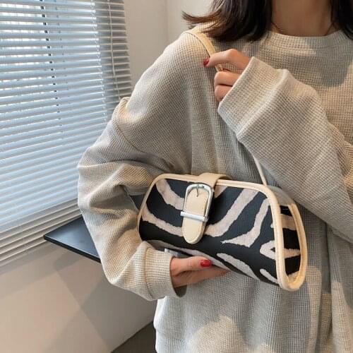 Zebra Print Bag Women Leather Messenger Bag 2021 New Fashion Shoulder Bag Elegant Female Summer Burst Bag Hang Bag