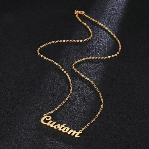 Custom Name Necklace for Women Personalized Nameplate Jewelry 18k Gold Plated Stainless Steel & 925 Silver Mom Girlfriend Gift