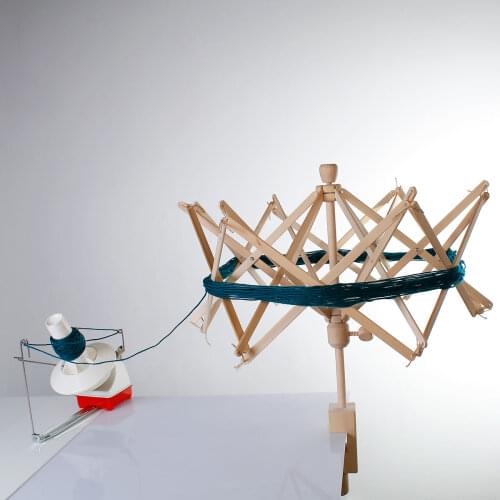 1 PC Ntural Wooden Hand-Operated Skein Winder Plastic Yarn/Fiber/String Ball Winding Machine Off-white For Sewing Accessories