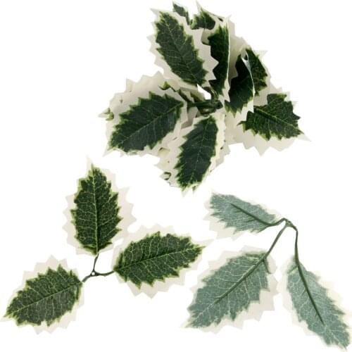 10Pc Silk Green Leaf Wedding Decoration Artificial Silk Leaves Plant Craft Christmas Scrapbooking Decorative Wreath Fake Flowers