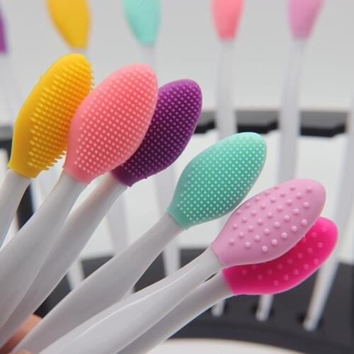 20 Pcs Soft Skin-Friendly Face Clean Silicone Nose Brush Blackhead Removal Facial Cleansing Massager Brush Handheld Exfoliator