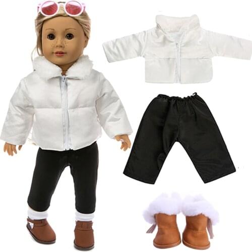 2Pcs/Set Doll Clothes Jacket+Jeans Suit Fit 18 Inch American&43Cm Baby New Born Doll Reborn Logan Boy Generation Girl`s Toy DIY