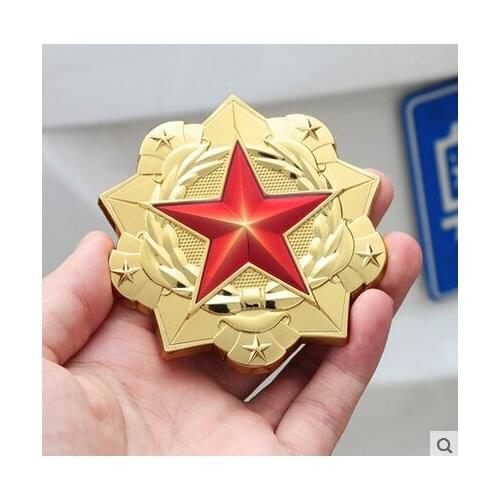 3D Gold Auto Stickers Metal Pentagram Five-pointed Star Flag Badge Emblem Decal Motorcycle Modified Car Accessories