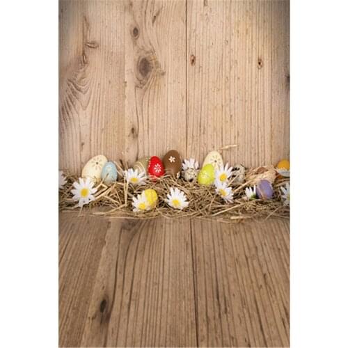 3x5ft New Arrival Hot Sale Easter Photo Backdrops Photo Studio Props For Children Colorful Eggs Wooden Wall Floor Backdrop Props