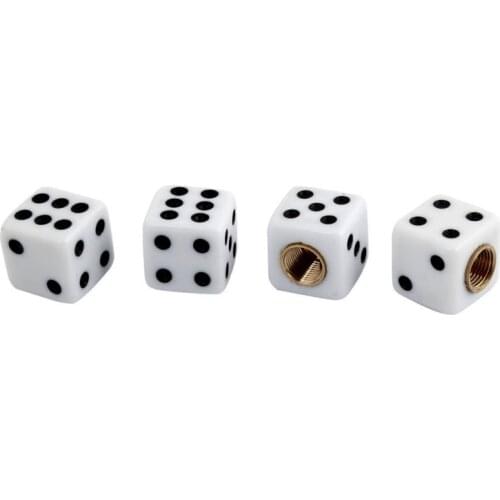 4 Pcs Car Vehicle Dice Design Tire Valve Wheel Stem Caps Covers Car Accessories