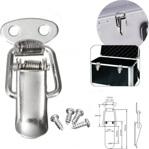 5pcs Stainless Steel Hardware Cabinet Box Case Spring Loaded Latch Catch Toggle Hasp For Home Office Shops Window Desk