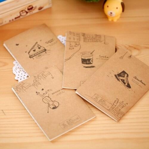 50packs wholesale Vintage Note Book Small Cartoon Smile Diary Notepads Retro Exercise Book Office School Supplies