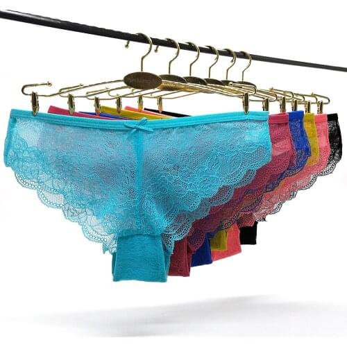 6PCS Sexy Lace Women Panties Seamless Lingerie Transparent Briefs Female Girl Underwear Underpants Panty Intimates Bragas Mujer