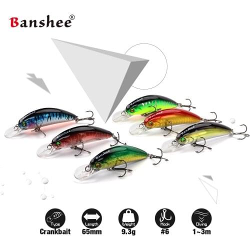 Banshee 6pcs/lot 65mm 10g GO-CM003 Small Bass Floating Fishing Lure Wobbler Shallow Diving Crankbaits Hard Artificial Bait