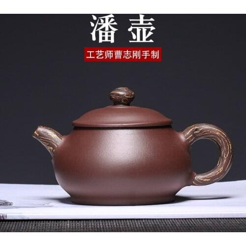 Teapot undressed ore purple clay pot pan all hand tea set a substituting zhi-gang cao hand-made commission authorized