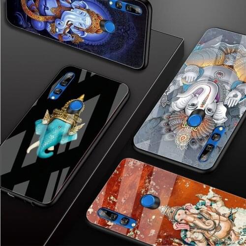 The Hindu God elephant Tempered Glass Phone Case For Huawei honor 8X 9 10i 20i 20Lite 20Pro 30 Pro Cover Shell