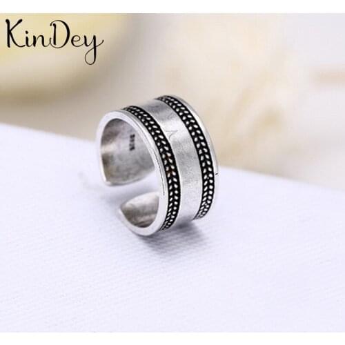 Kindey Silver Color Big Smooth Rings for Women Bridal Wedding Vintage Open Finger Rings Christmas Gifts