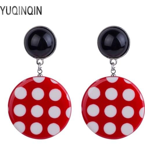 Trendy Drop Big Acrylic Earrings for Women 2018 Statement Elegant Round Resin Earrings Fashion Jewelry Long Dangle Brincos