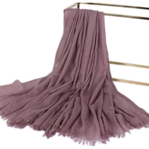 Fashion Soft Linen Cotton Scarf Shawls Muslim Large Hijab Plain Wraps High Quality Headband Long Scarves 190*100cm 1PC Retail