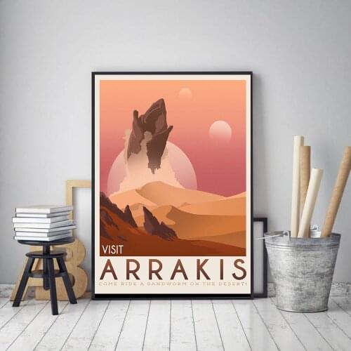 Canvas Painting Dune Poster Retro Travel Wall Art Pictures Science Classic Fiction Spice Space Gift Idea Prints For Home Decor