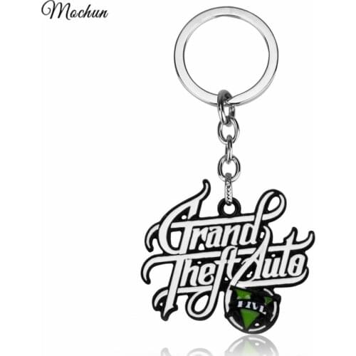 MQCHUN 2017 New Grand Theft Auto 5 Keychain Hot PS4 GTA 5 Game Key Chain Enamel Metal Keyring chaveiros llaveros Key Ring Holder